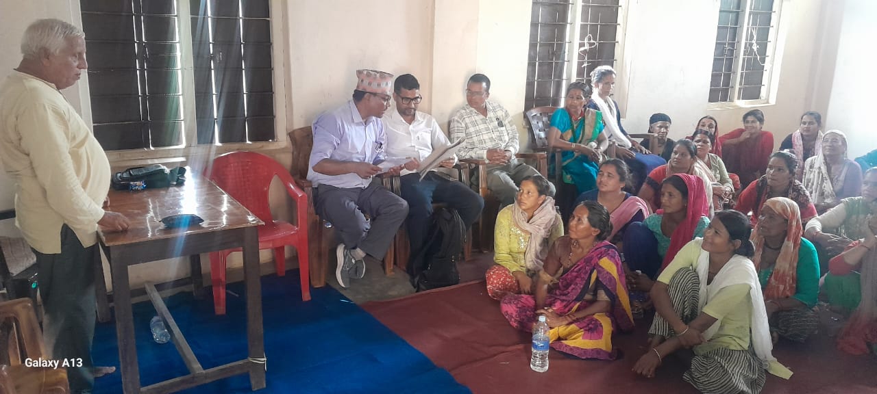 In Ghodaghodi, Kailali, Shiv Prashad Dhakal, a Hindu faith leader and Chairperson of the Municipal-Level Interfaith Committee, is facilitating a session on positive parenting.