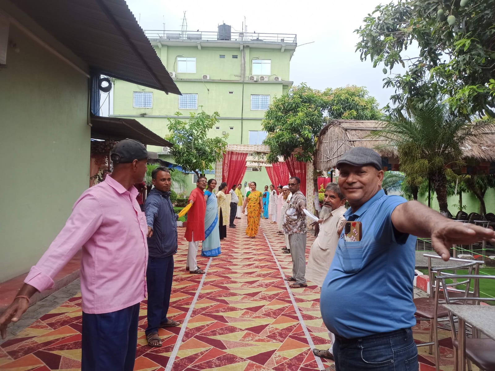 Participants playing the longest line activity game during the Empowered World View Workshop